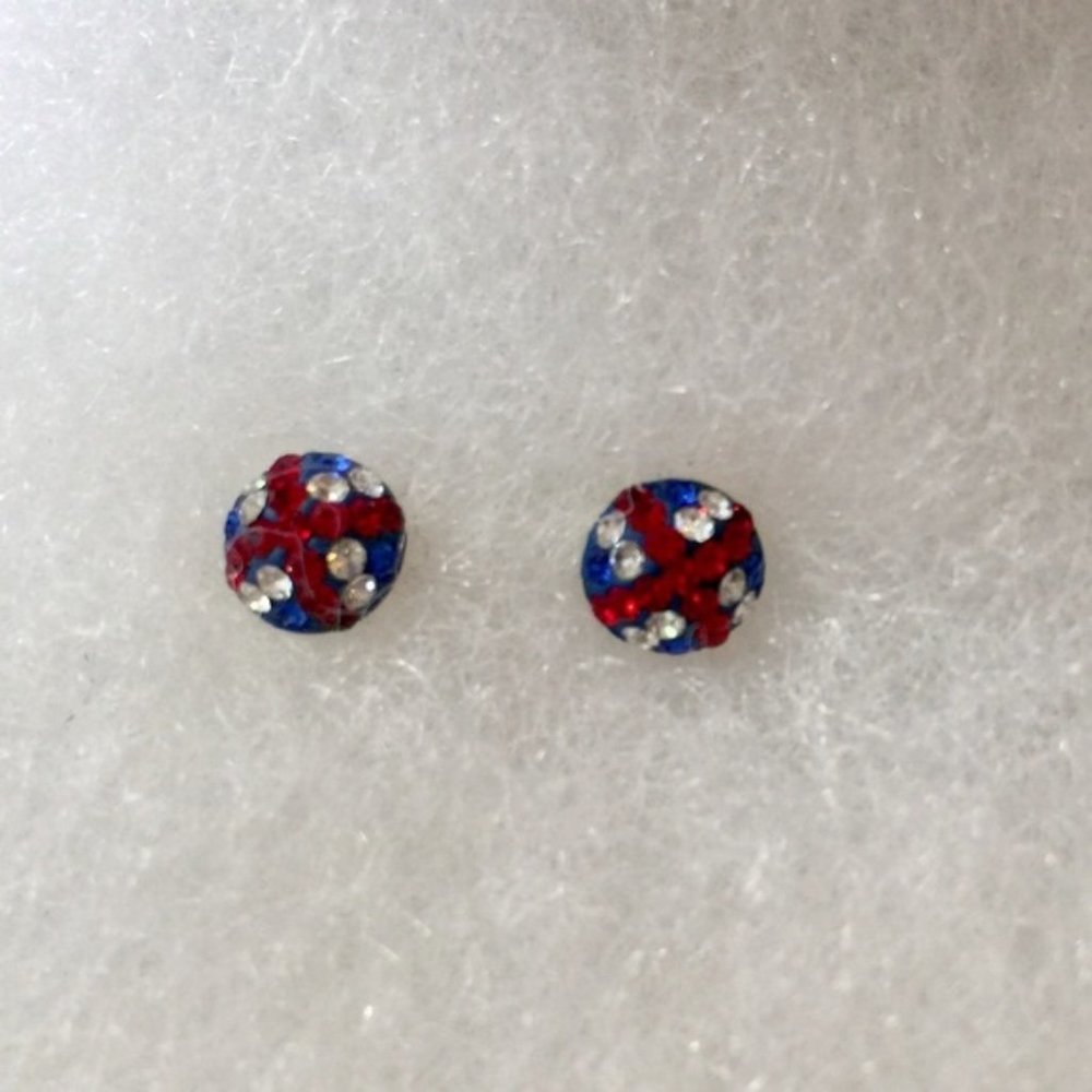 Swarovski Crystal UK Flag Stud Earrings
